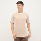Men's Light Beige Crew Neck Athleisure Drifit T-Shirt, गहरा पीला, small
