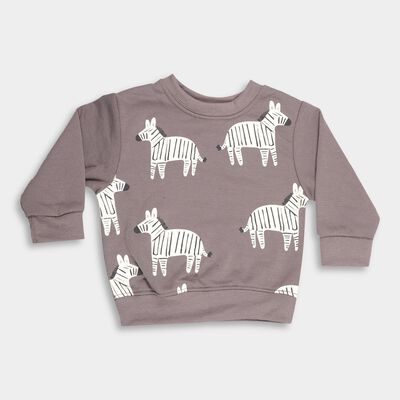 Infants Dusty Mauve Round Neck Regular Fit Sweatshirt