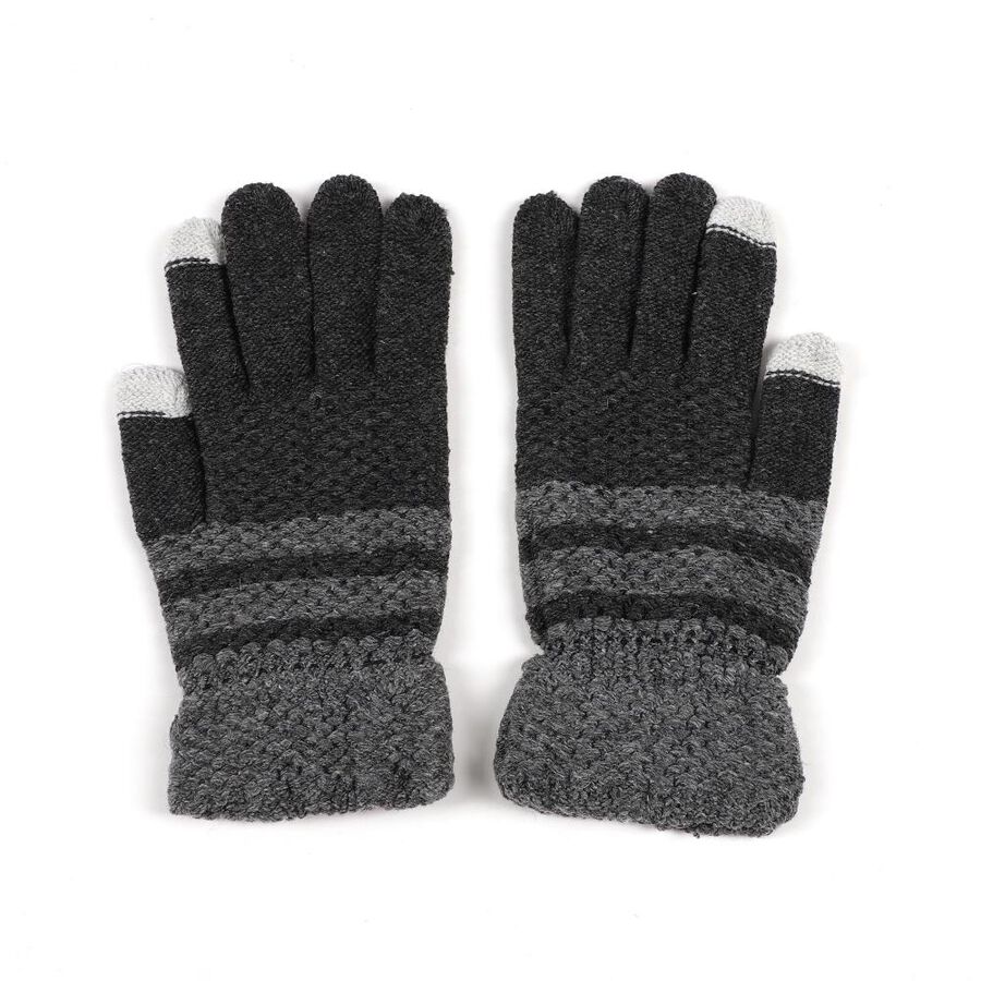 Men's Gloves, चारकोल, large