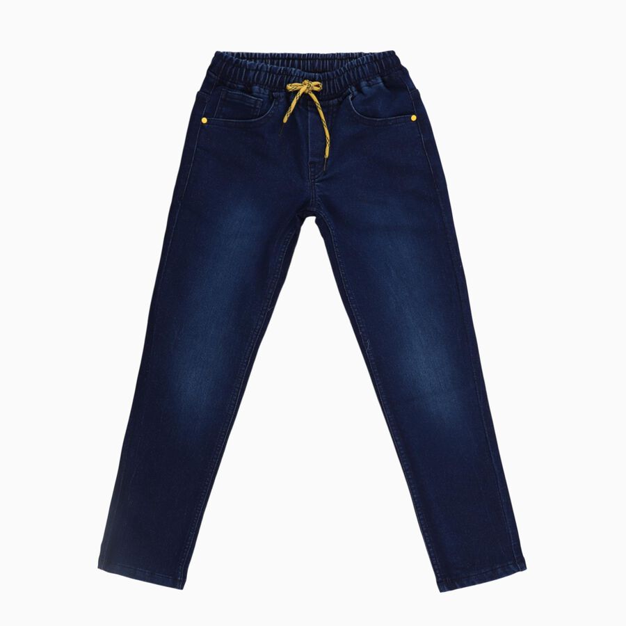 Boys' Regular Fit Jeans, गहरा नीला, large