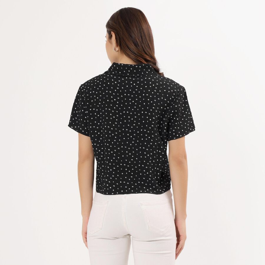 Women's Jet Black Classic Casual Shirt, Black, large image number null