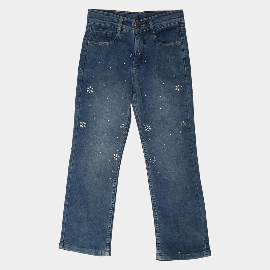 Girls' Jeans, Mid Blue, large
