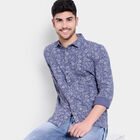 Cotton Printed Casual Shirt, Mid Blue, small image number null
