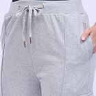 Women's Light Ash Grey Relaxed Fit Cargo Track Pants, Melange Mid Grey, small
