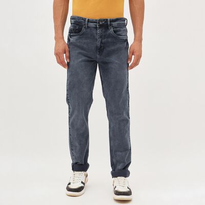 Men's Stonewashed Blue Slim Fit Jeans