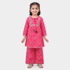 Girls Fuchsia Round Neck Fusion Set Fusion Set Upper and Bottom Set, रानी (फ्यूशिया), small