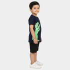 Boys Navy Blue 100% Cotton NA NA Baba Suit, Navy Blue, small