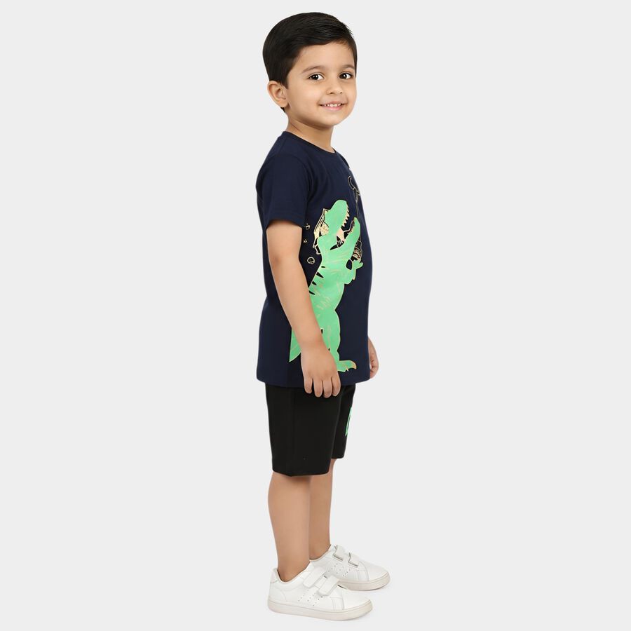 Boys Navy Blue 100% Cotton NA NA Baba Suit, Navy Blue, large