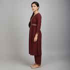 Girls' Deep Maroon Printed Fusion Set, मरून, small image number null
