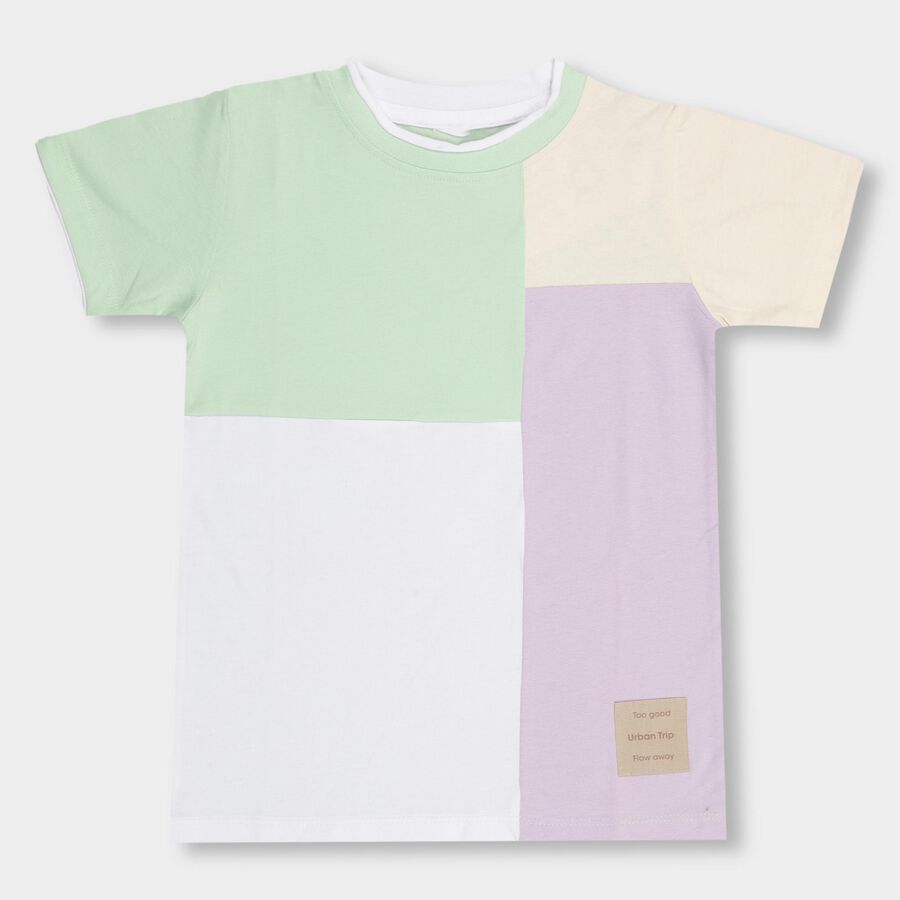 Boys' 100% Cotton Half Sleeves T-Shirt , Light Green, large image number null