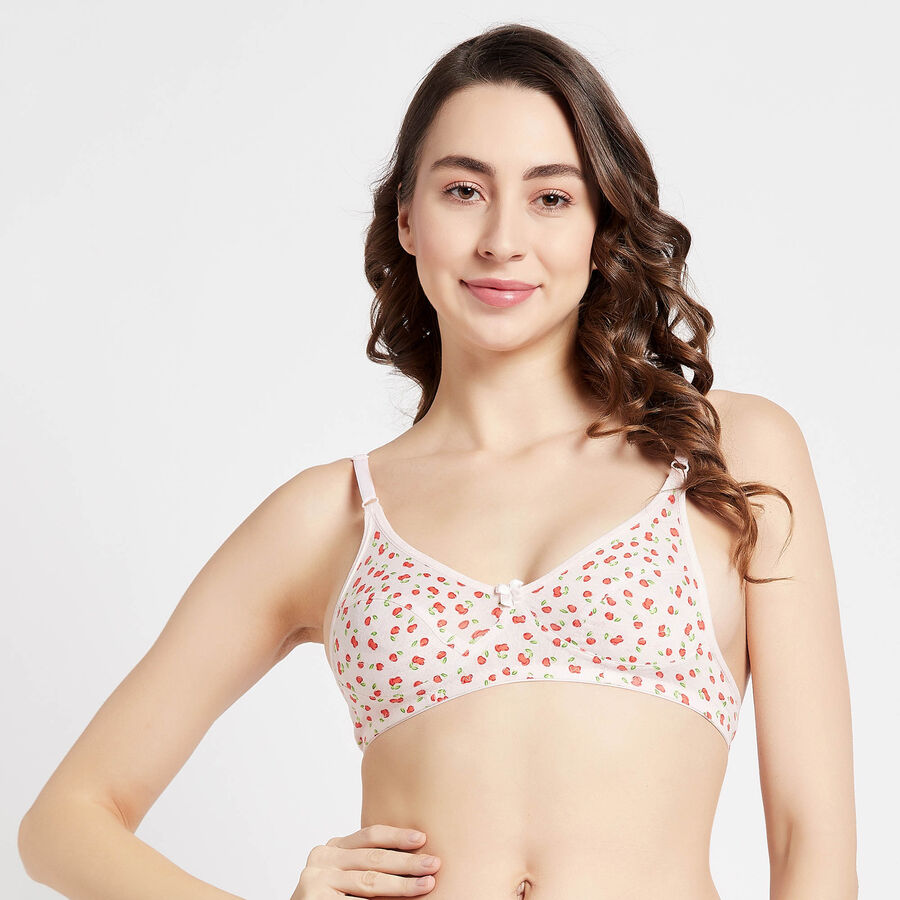 Printed Bra, Pink, large image number null