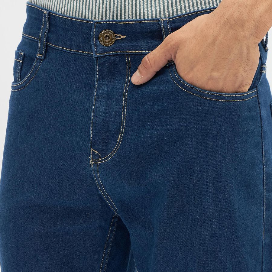 Men's Deep Blue Slim Fit Jeans, Dark Blue, large image number null