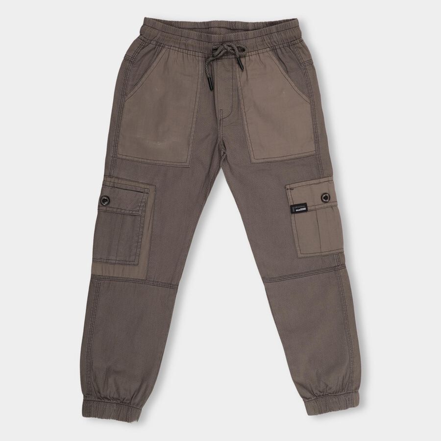 Boys' 100% Cotton Trousers , Dark Grey, large image number null