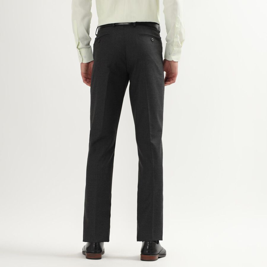 Men's Slim Fit Formal Trousers, चारकोल, large image number null