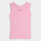 Girls' 100% Cotton Vest, गुलाबी, small image number null