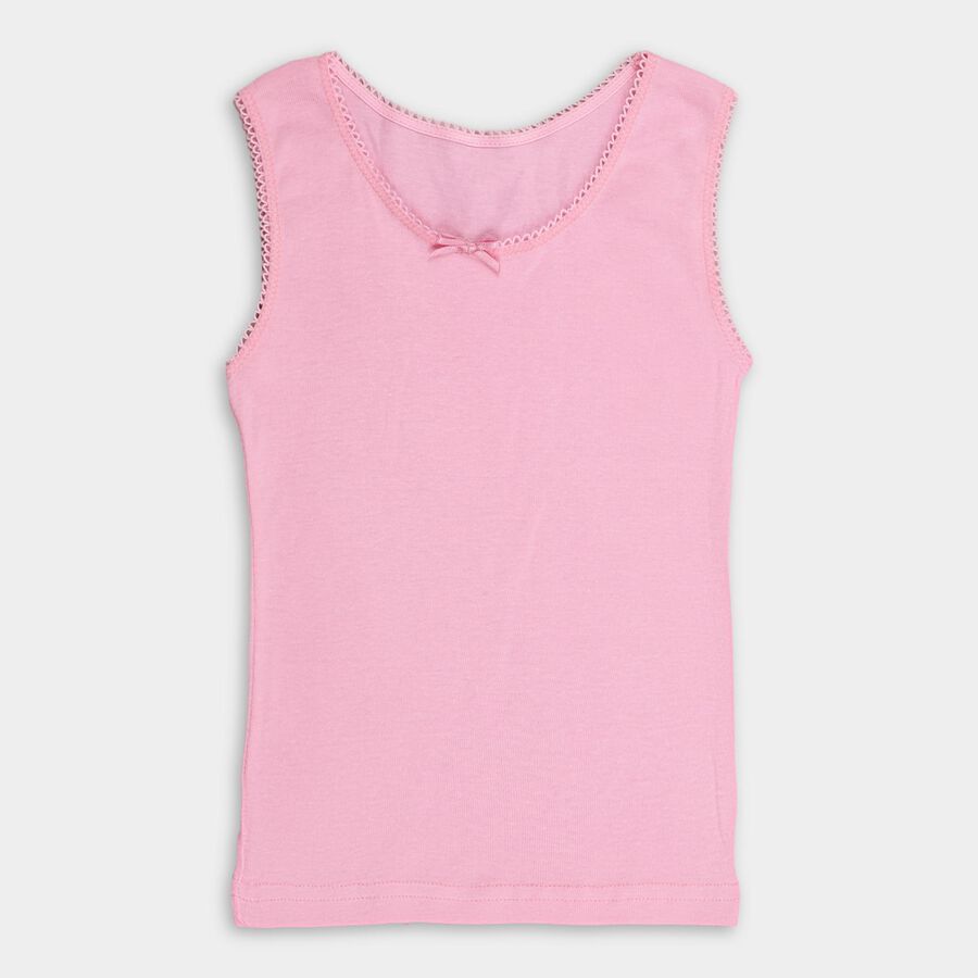 Girls' 100% Cotton Vest, गुलाबी, large image number null