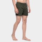 Men's Olive Green Relaxed Fit Checked Boxers, ओलिव, small