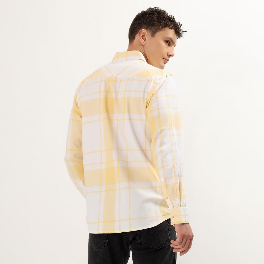 Men's 100% Cotton Regular Collar Casual Shirt, पीला, large image number null