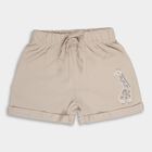 Infants' Beige Cotton Round Neck Animal Print Baba Suit, Beige, small