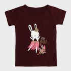 Girls' T-Shirt, वाइन, small