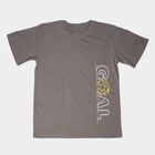 Boys' Charcoal Crew Neck Graphic Printed T-Shirt, Charcoal, small