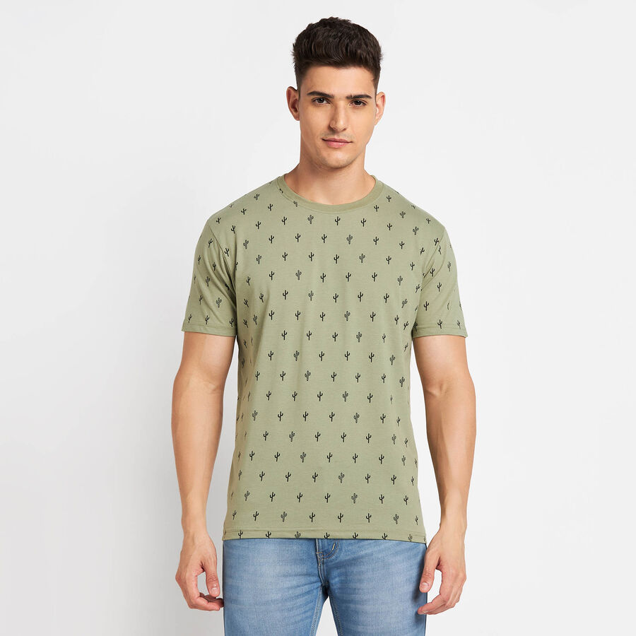 All Over Print Round Neck T-Shirt, हल्का हरा, large image number null