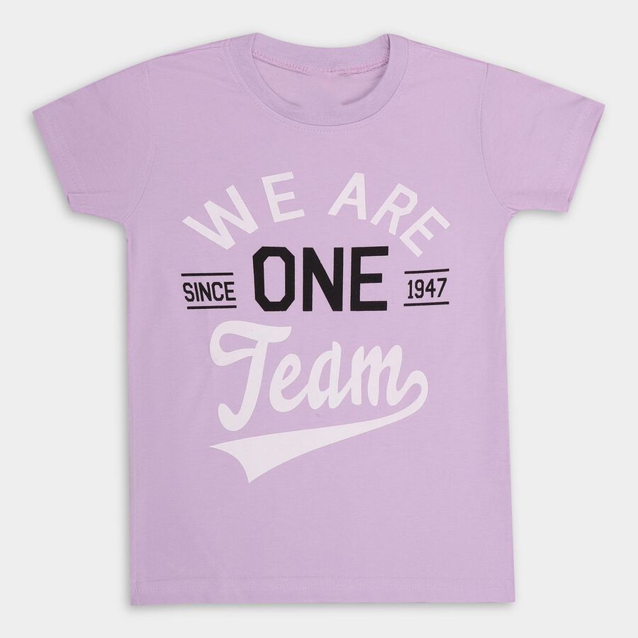 Boys' Half Sleeves T-Shirt , Lilac, large image number null