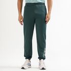 Men's Deep Forest Green Tapered Fit Running Track Pants, Dark Green, small image number null