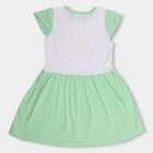Girls' 100% Cotton Frock , हल्का हरा, small image number null