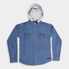 Boys' 100% Cotton Casual Shirt, मध्यम नीला, small image number null