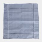Men's Mid Blue Checked and Striped Pack of 3 Handkerchief, मध्यम नीला, small