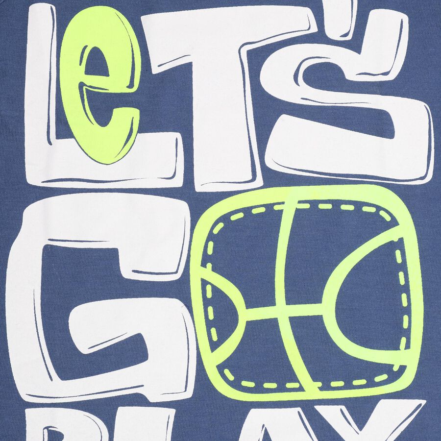 Boys' T-Shirt, मध्यम नीला, large image number null