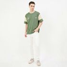 Men Green Round Neck Regular T-Shirt, हल्का हरा, small