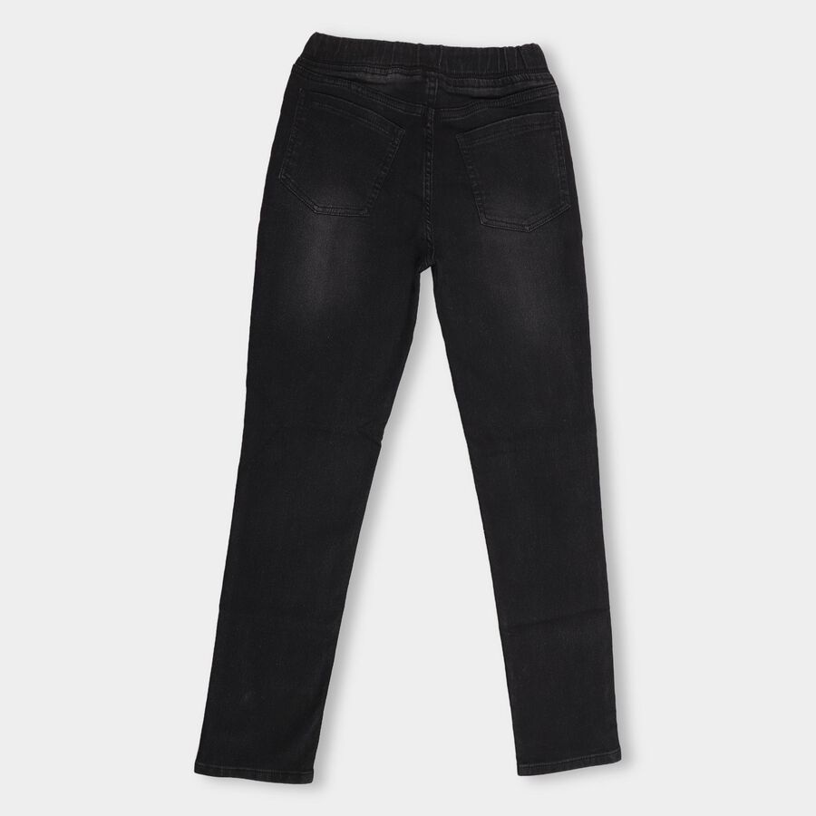 Boys' Dusty Charcoal Black Slim Fit Basic Jeans, Black, large image number null