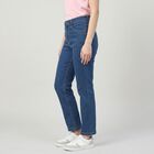 Women's Blue Straight Fit Classic Jeans, Mid Blue, small