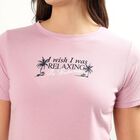 Women's Soft Lilac Purple Round Neck Graphic Printed T-Shirt, Lilac, small