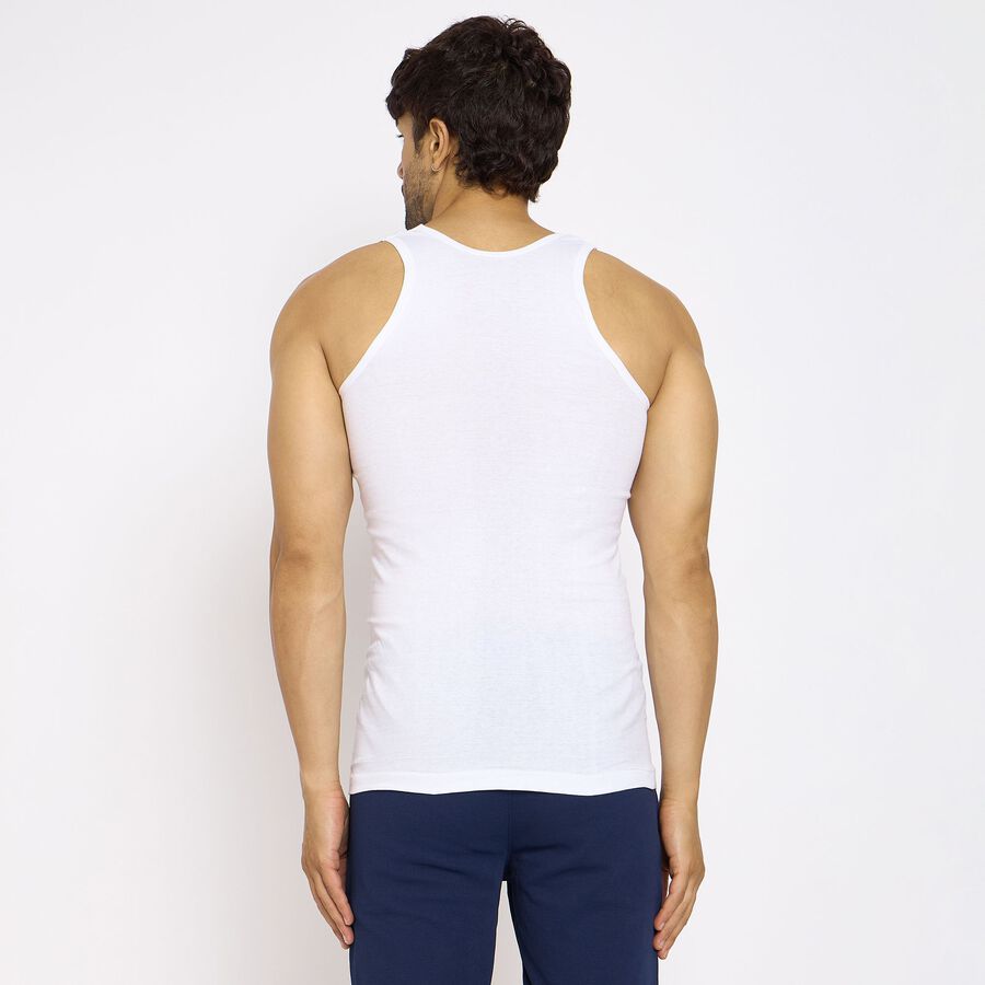 Men's 100% Cotton Vest, White, large image number null