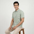 Men's Green Casual Shirt, हल्का हरा, small