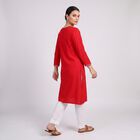 Women's Fuchsia Round Neck Embroidered Kurta, Fuchsia, small