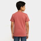Boys Dusty Rose Pink Round Neck Casual T-Shirt, गुलाबी, small image number null
