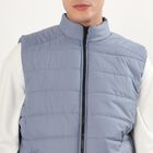 Men's Light Blue High Neck Casual Jacket, हल्का नीला, small image number null