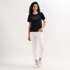 Ladies' Round Neck T-Shirt , काला, small image number null