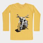Boys Bright Mustard Yellow Cotton Blend Round Neck Casual T-Shirt, गहरा पीला, small image number null