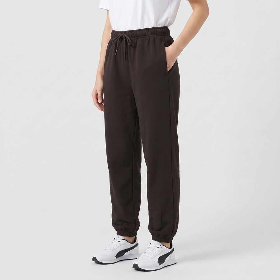 Women's Olive Green Jogger Fit Track Pants, ओलिव, large