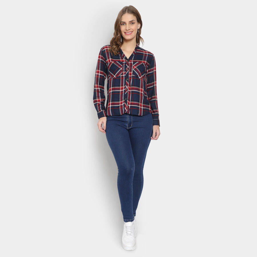 Checks Shirt, Navy Blue, large image number null