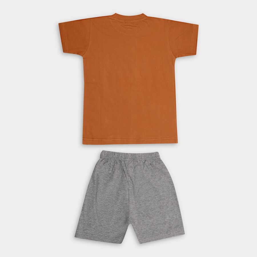 Boys' 100% Cotton Knit Baba Suit , भूरा, large image number null