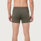 Men's Olive Green Regular Fit Solid Trunks, Olive, small