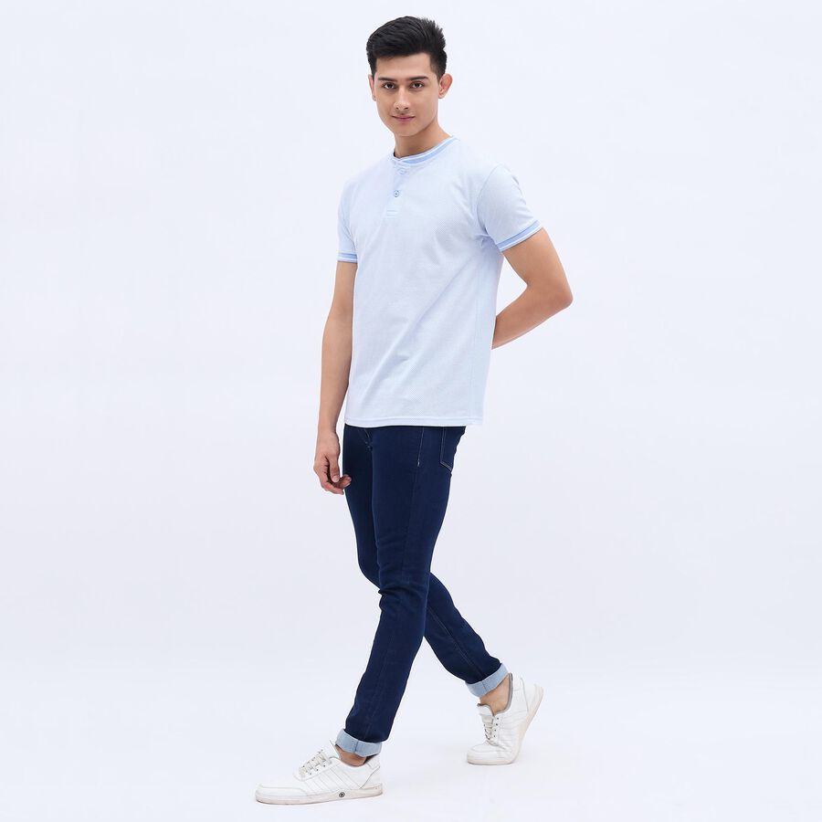 Men's Five Pocket Skinny Jeans, Dark Blue, large image number null