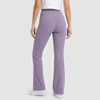 Women's Lilac Flared Fit Ribbed Tights, Lilac, small