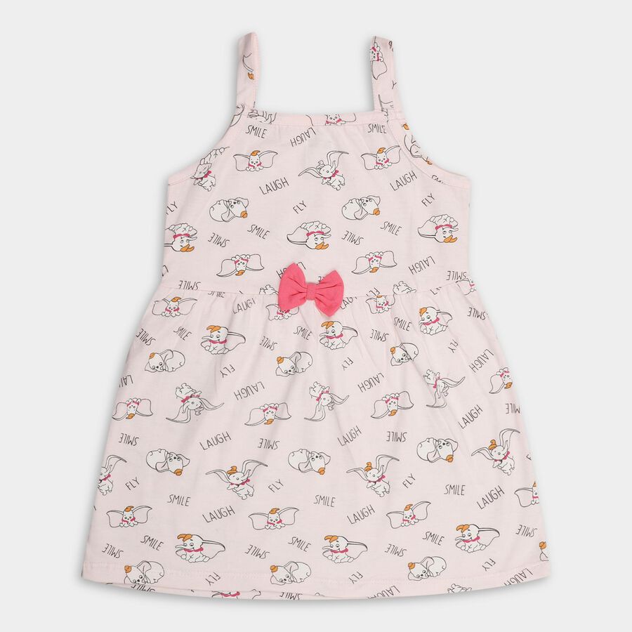 Infant Girls' 100% Cotton Frock, हल्का गुलाबी, large image number null